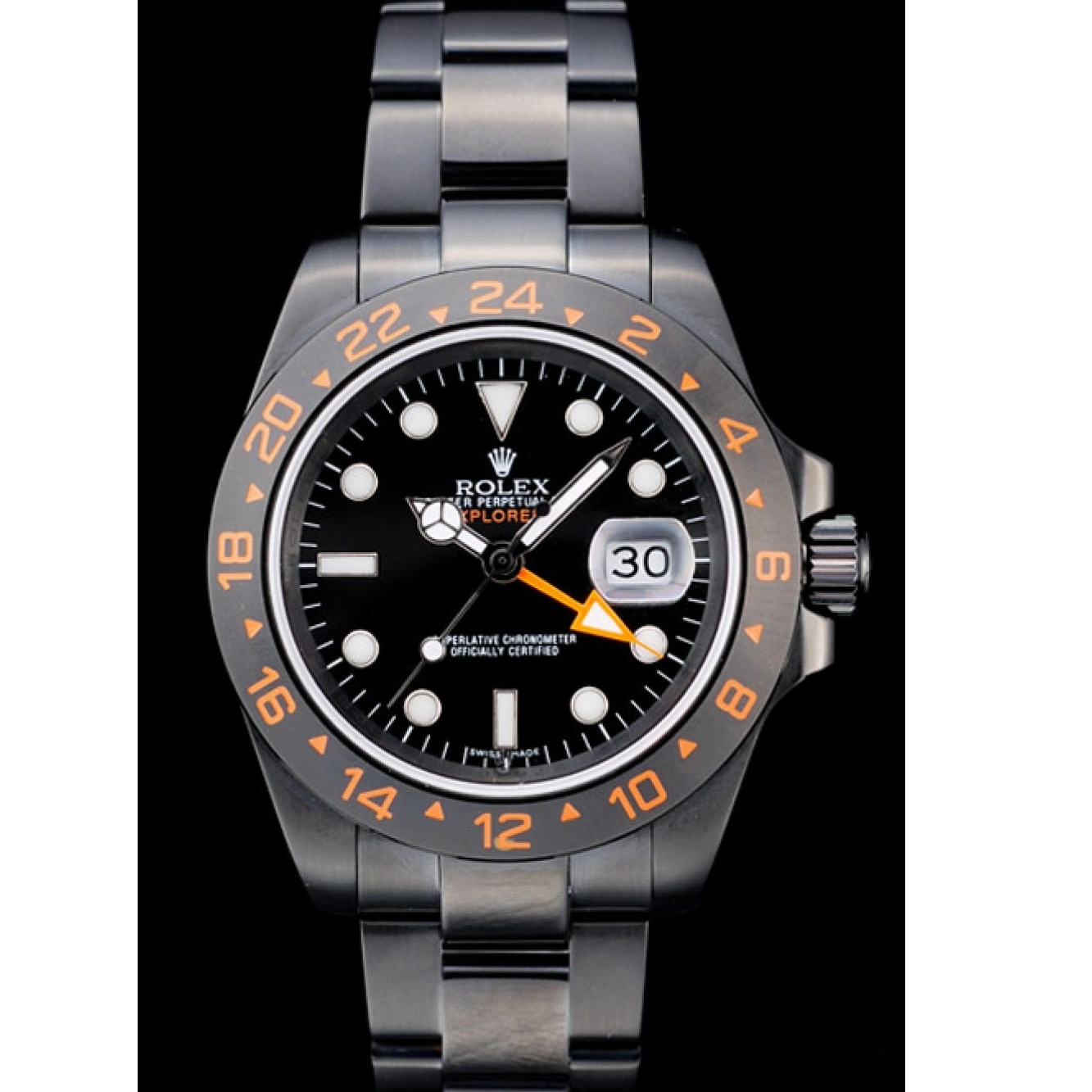 Aaa replica watch Black Black Dial Explorer Rolex Bezel Watch Ceramic 0617